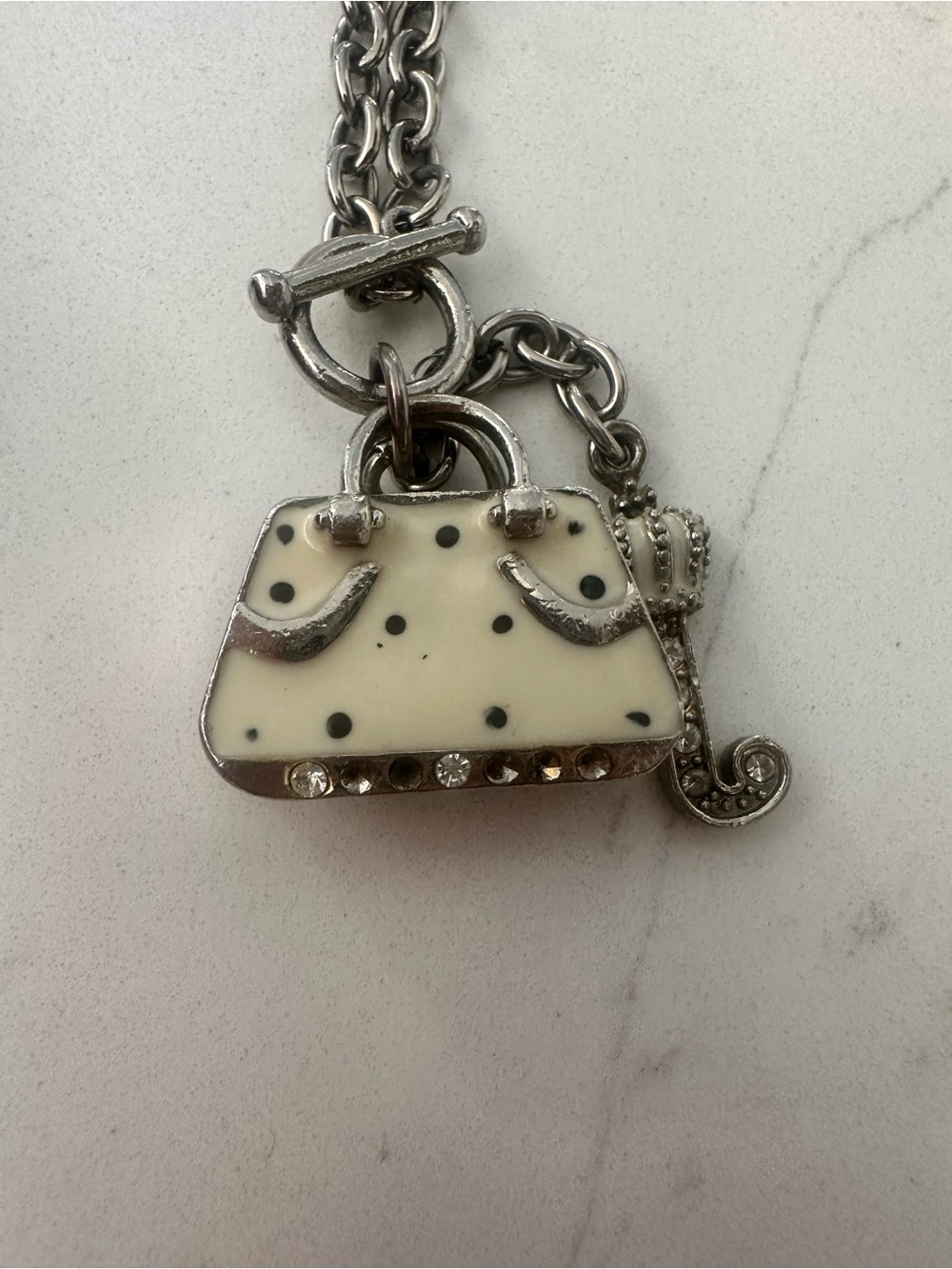 vintage Y2K Juicy Couture enamel polka dot purse charm